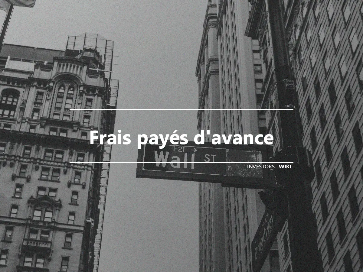 Frais payés d'avance