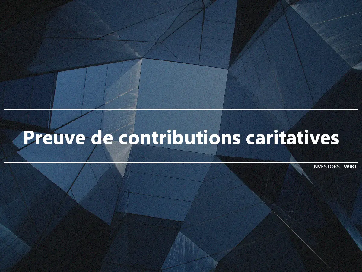 Preuve de contributions caritatives