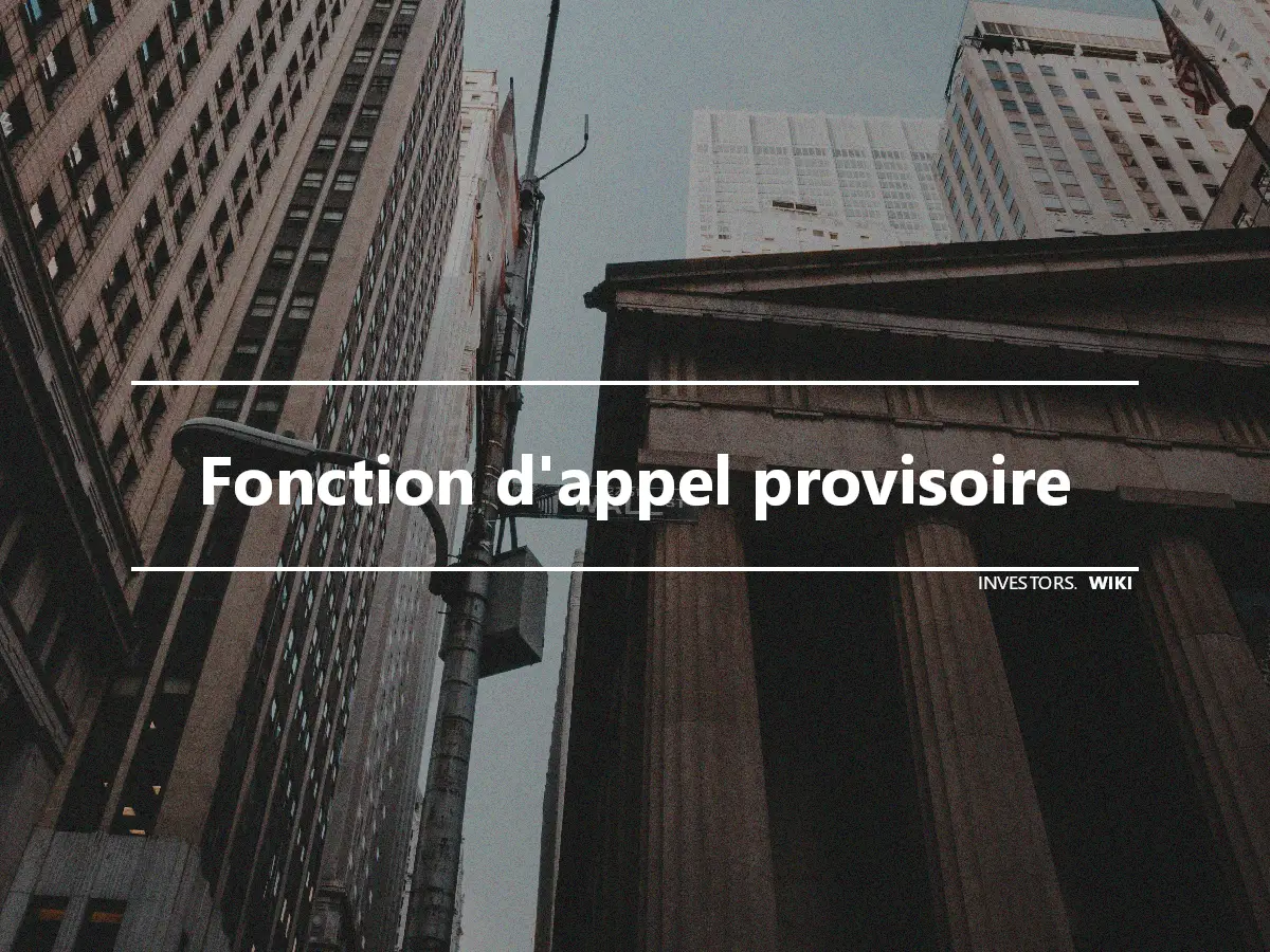 Fonction d'appel provisoire