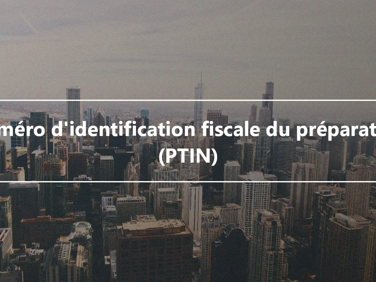Numéro d'identification fiscale du préparateur (PTIN)
