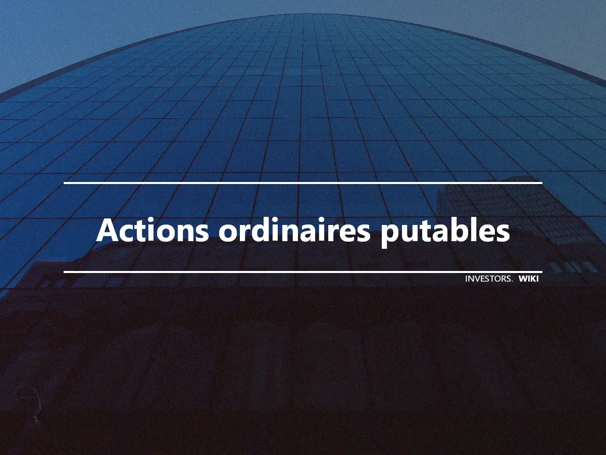 Actions ordinaires putables