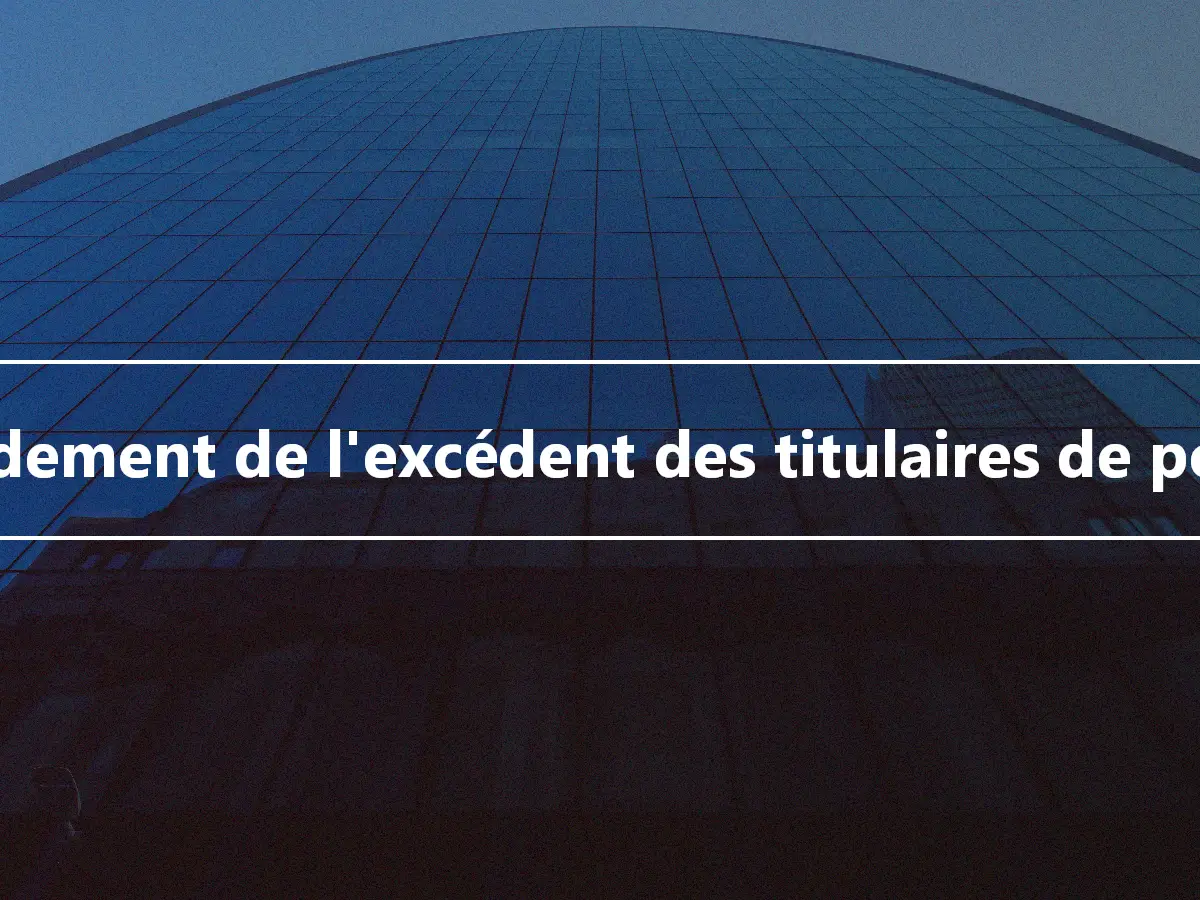 Rendement de l'excédent des titulaires de police