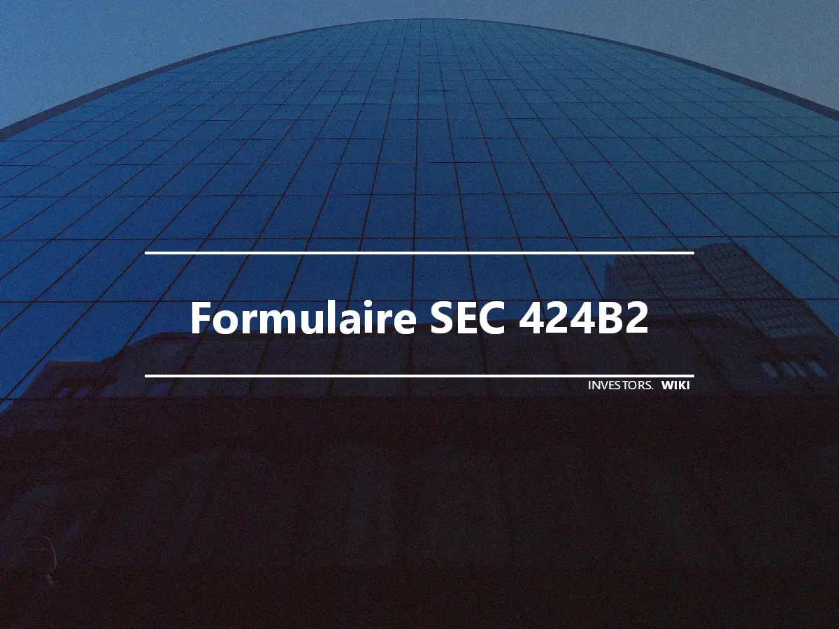 Formulaire SEC 424B2