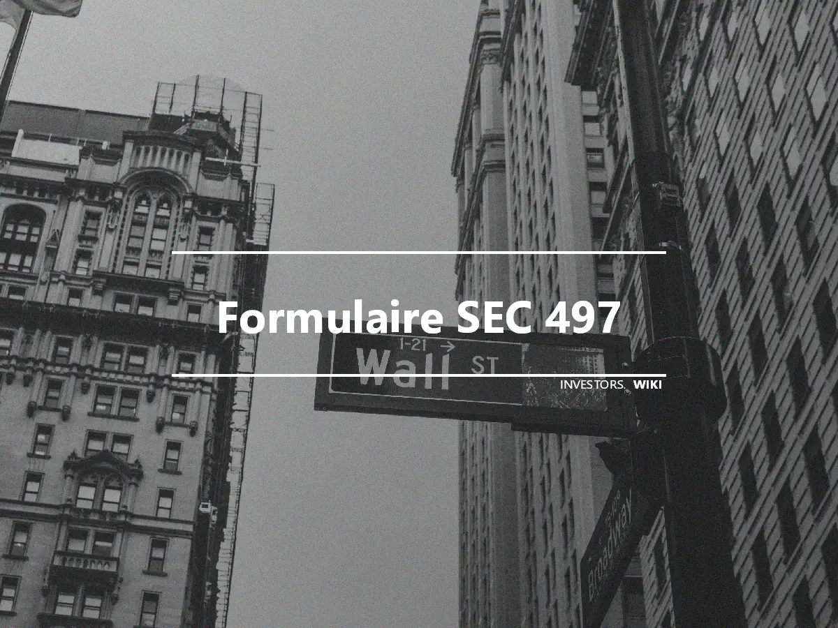 Formulaire SEC 497