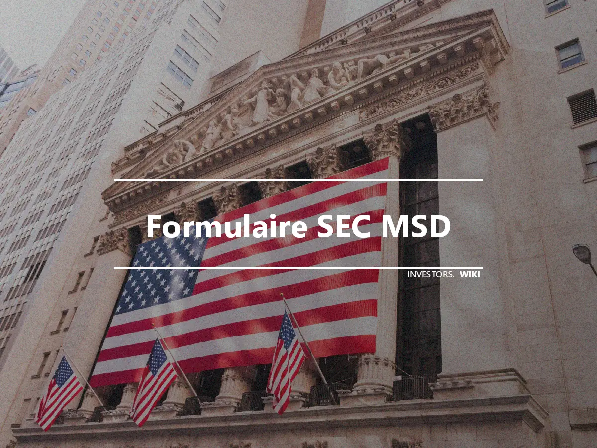 Formulaire SEC MSD