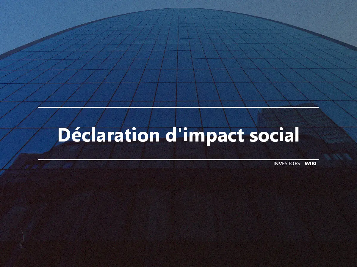 Déclaration d'impact social