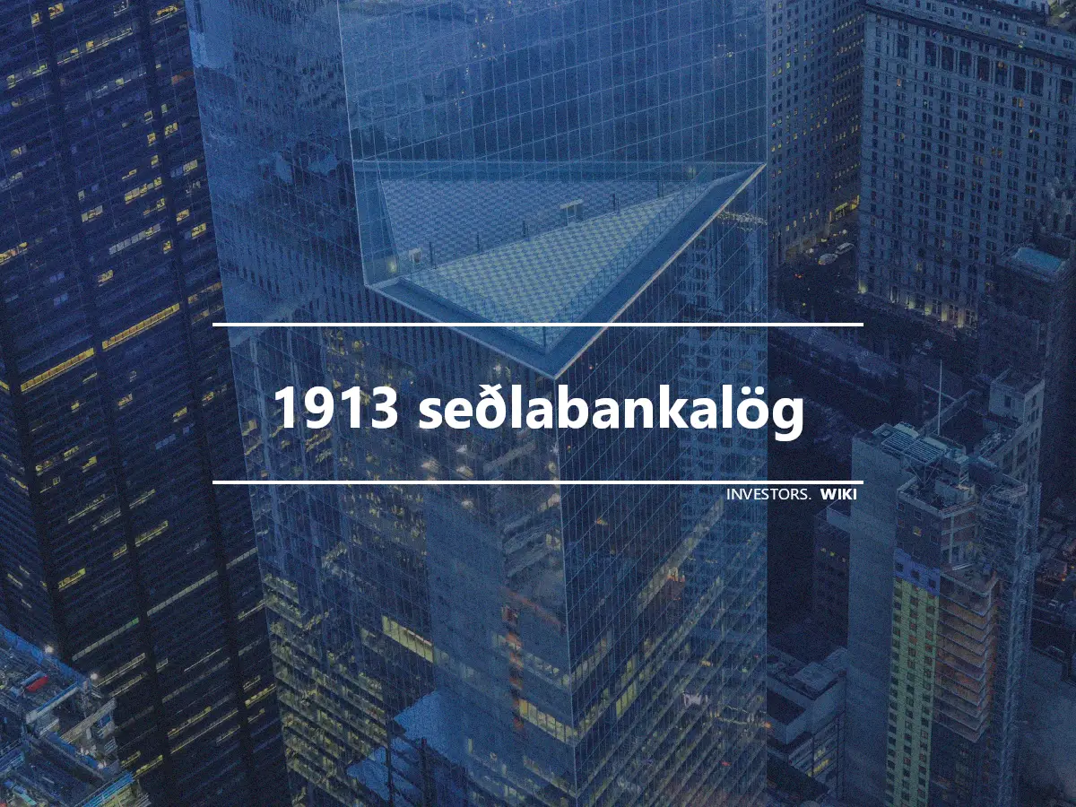 1913 seðlabankalög