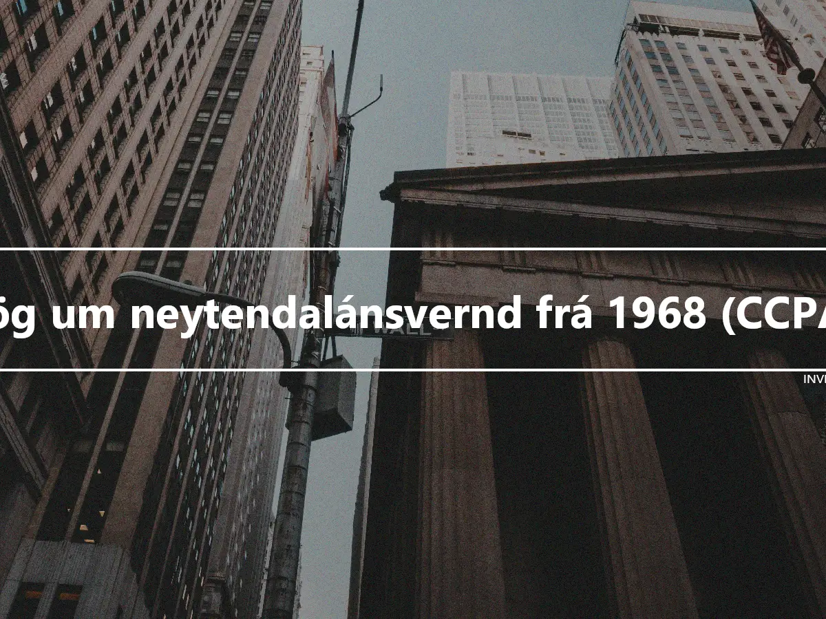 Lög um neytendalánsvernd frá 1968 (CCPA)