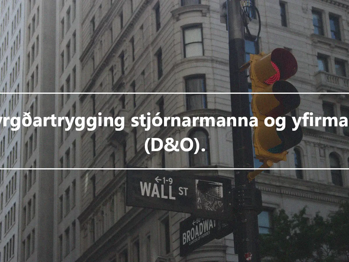 Ábyrgðartrygging stjórnarmanna og yfirmanna (D&O).