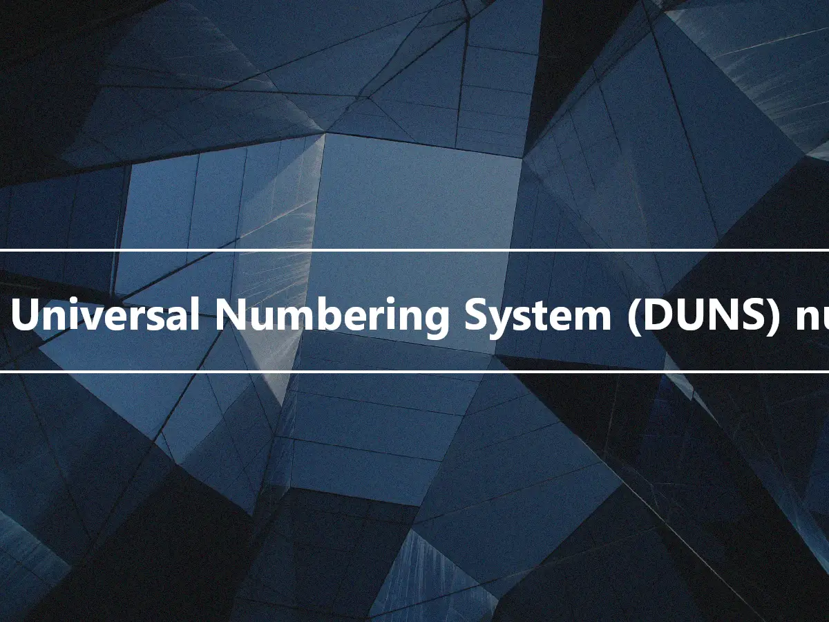Data Universal Numbering System (DUNS) númer