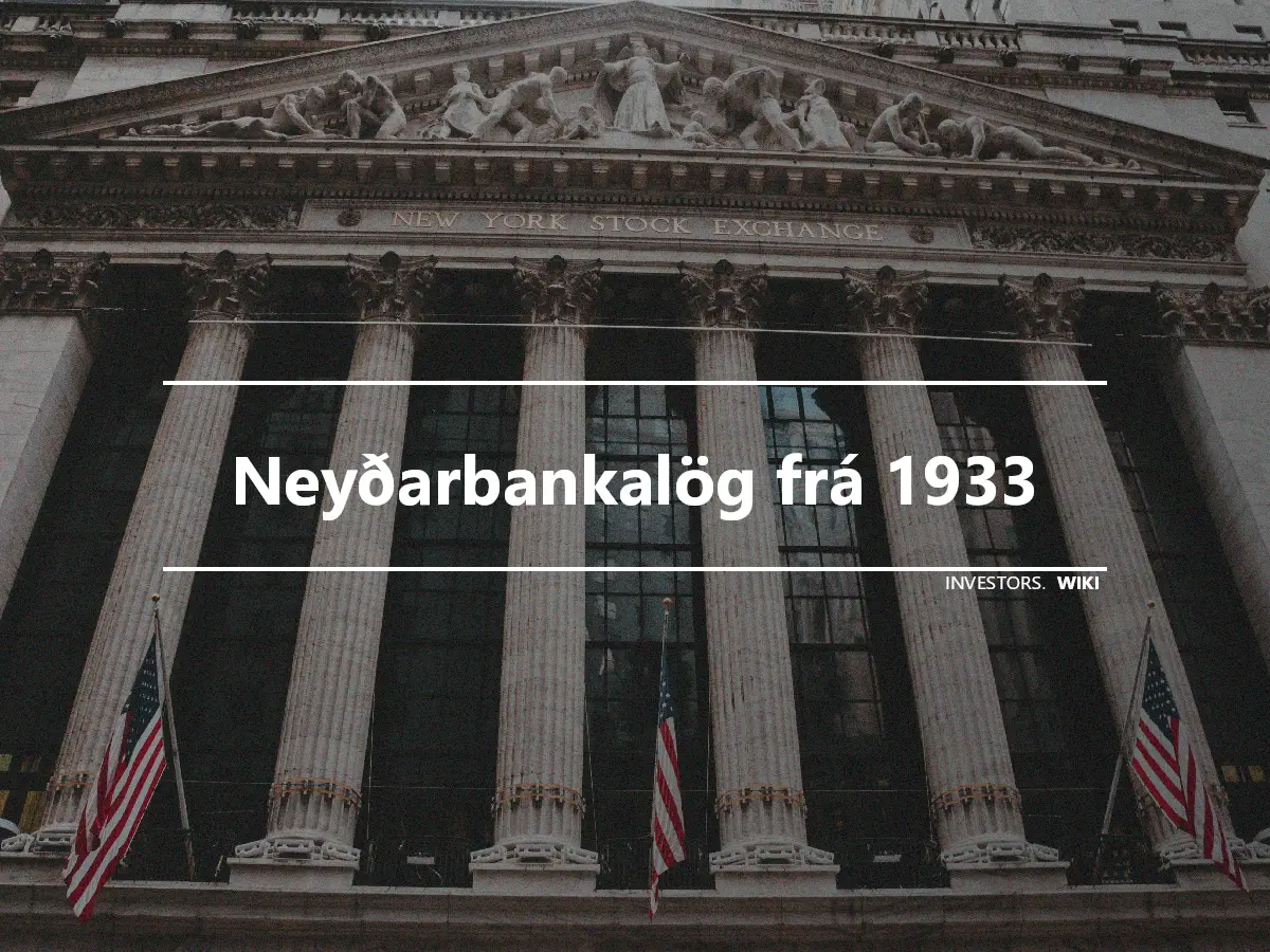 Neyðarbankalög frá 1933