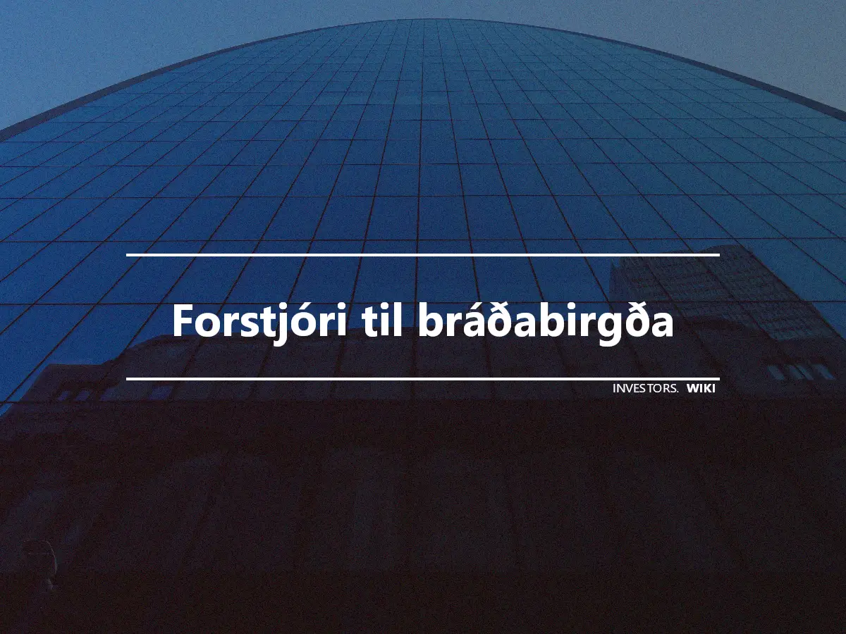 Forstjóri til bráðabirgða