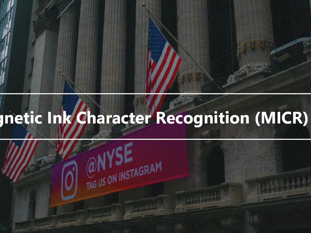 Magnetic Ink Character Recognition (MICR) lína