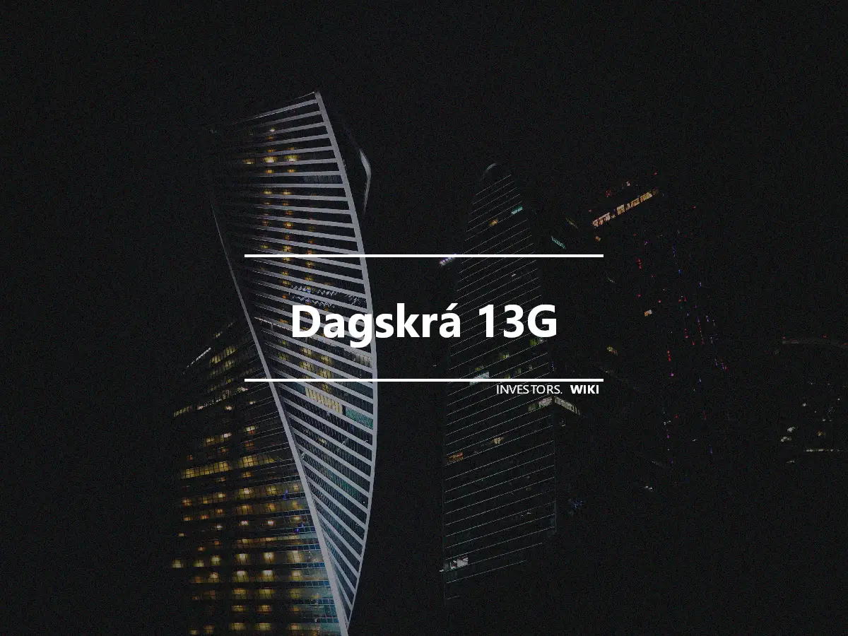 Dagskrá 13G