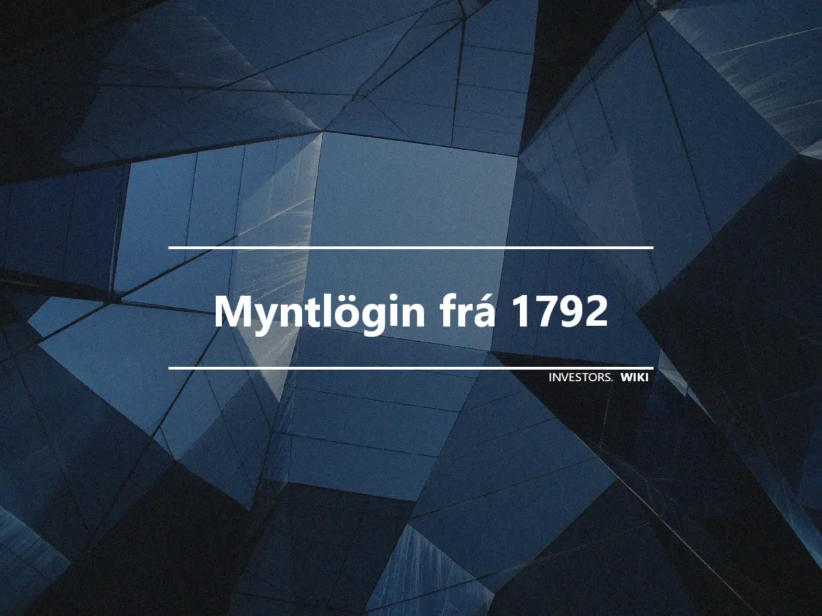 Myntlögin frá 1792