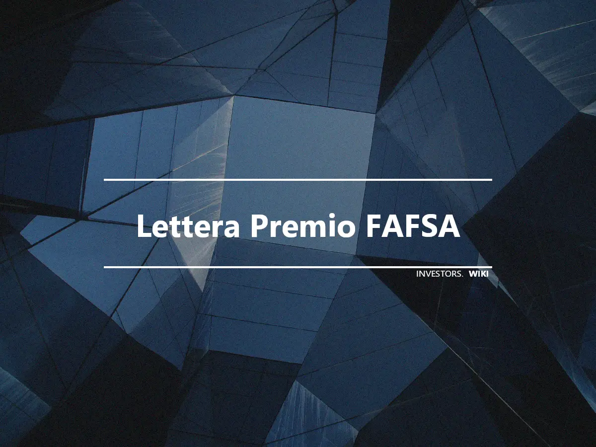 Lettera Premio FAFSA