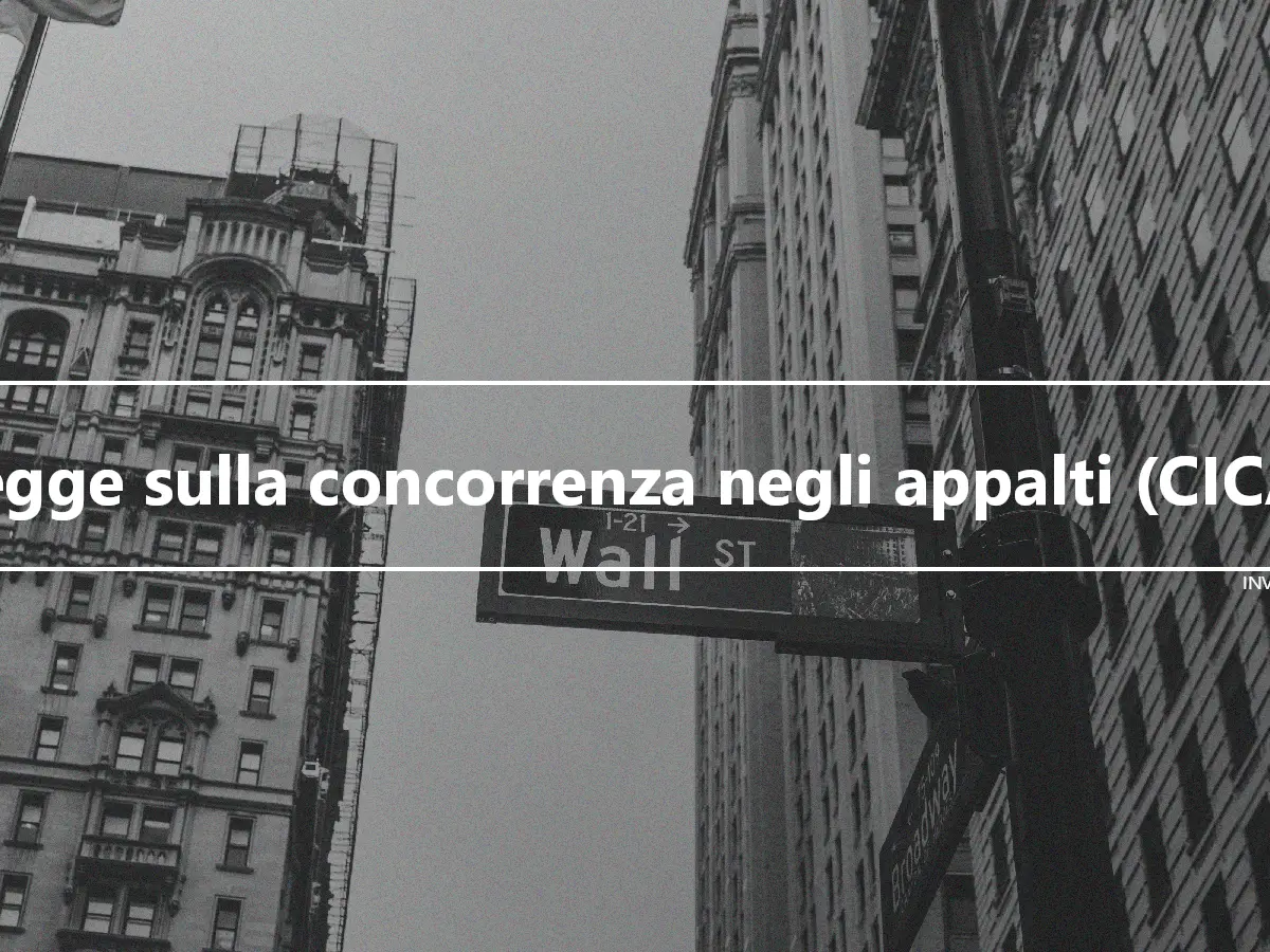 Legge sulla concorrenza negli appalti (CICA)