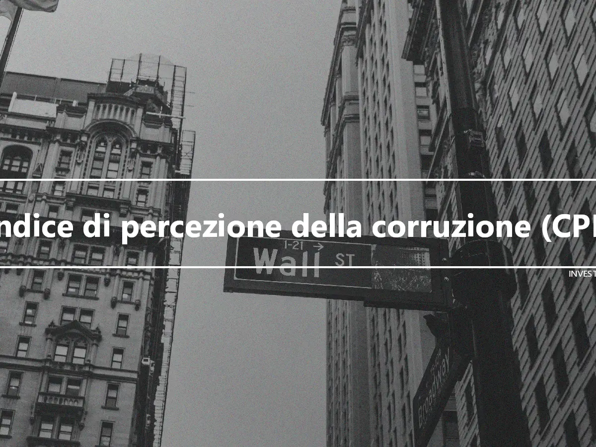 Indice di percezione della corruzione (CPI)