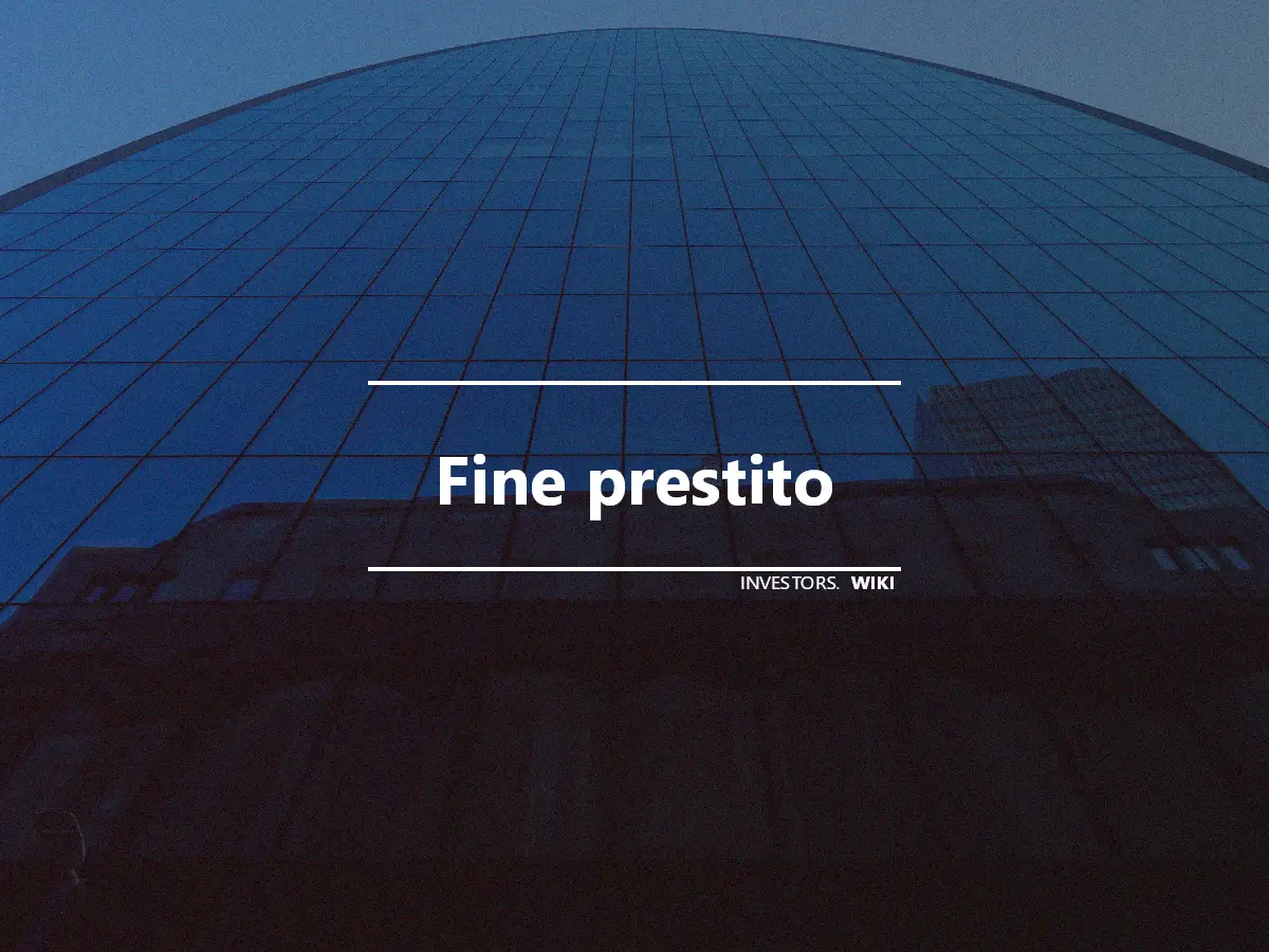 Fine prestito