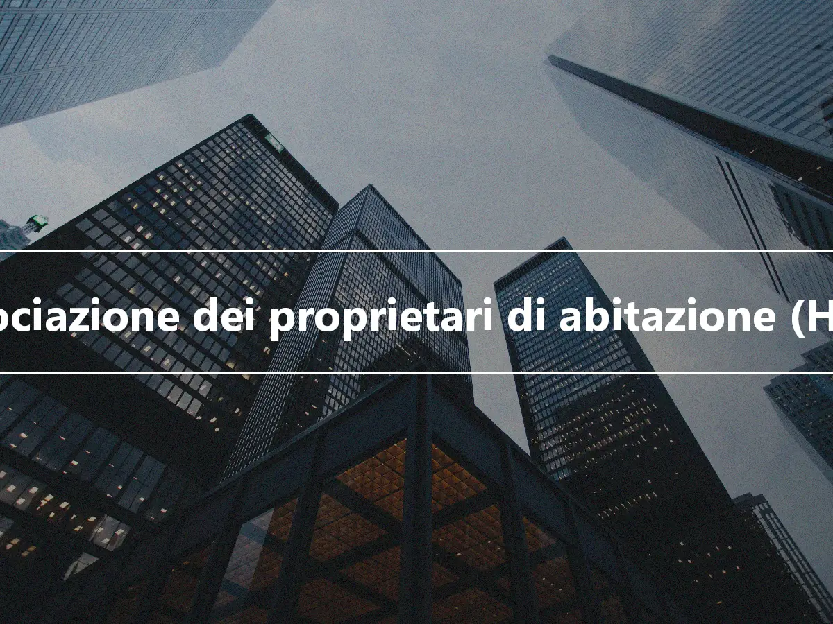 Associazione dei proprietari di abitazione (HOA)