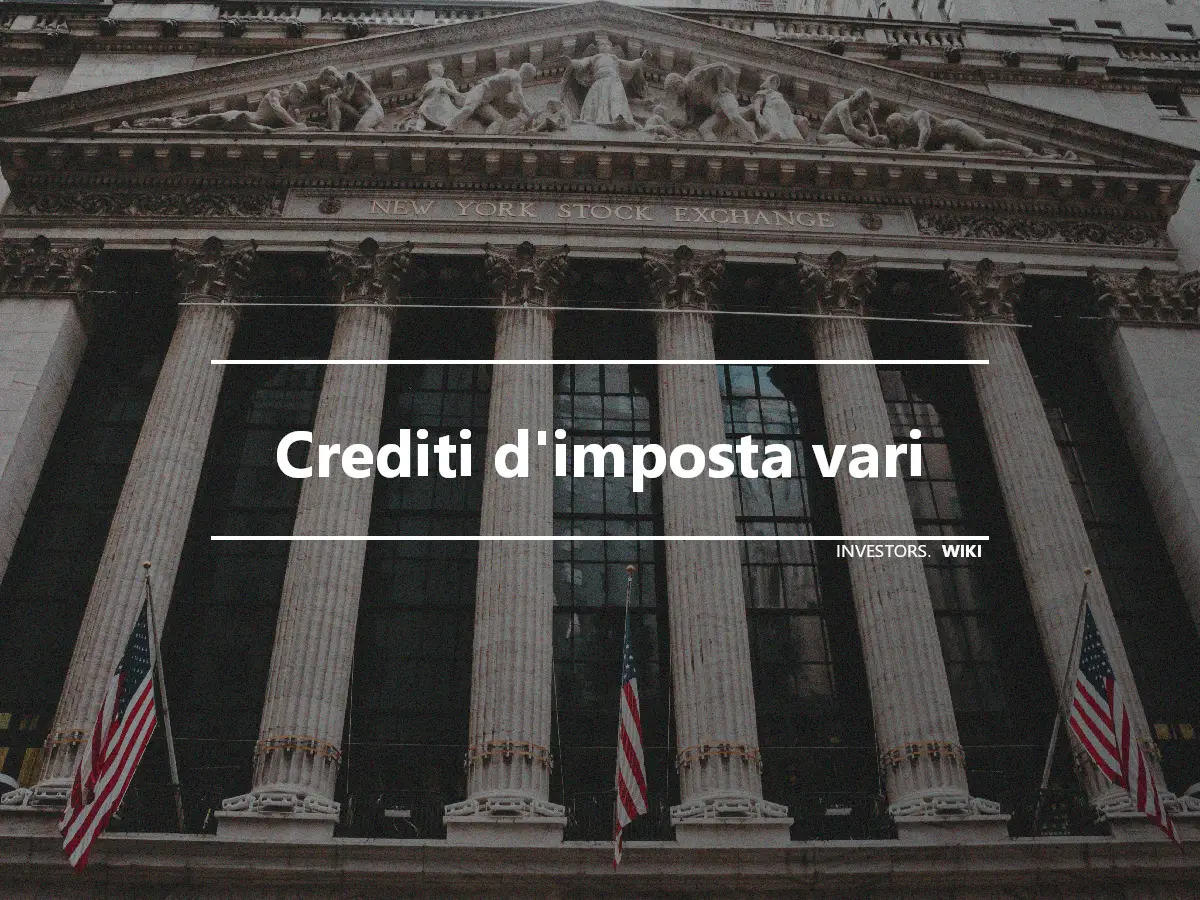 Crediti d'imposta vari