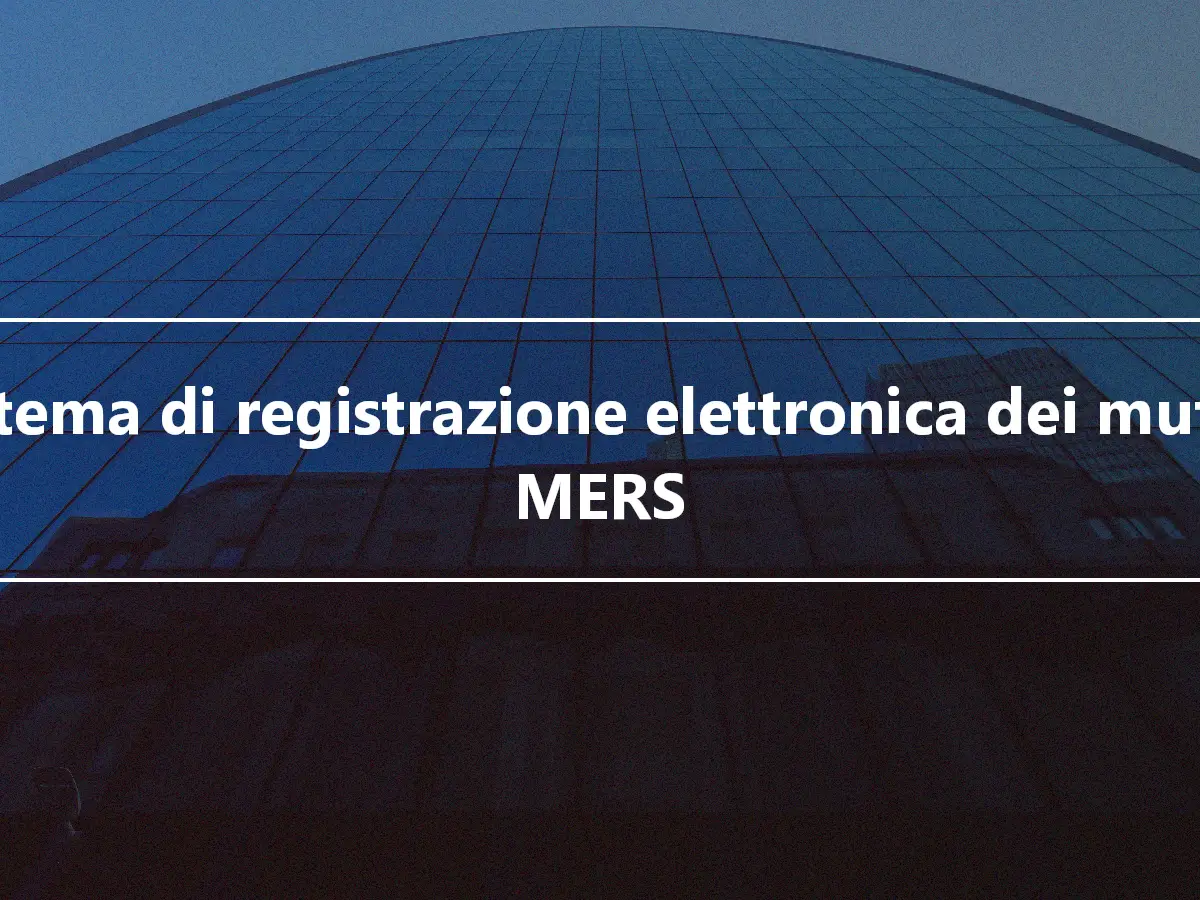 Sistema di registrazione elettronica dei mutui: MERS