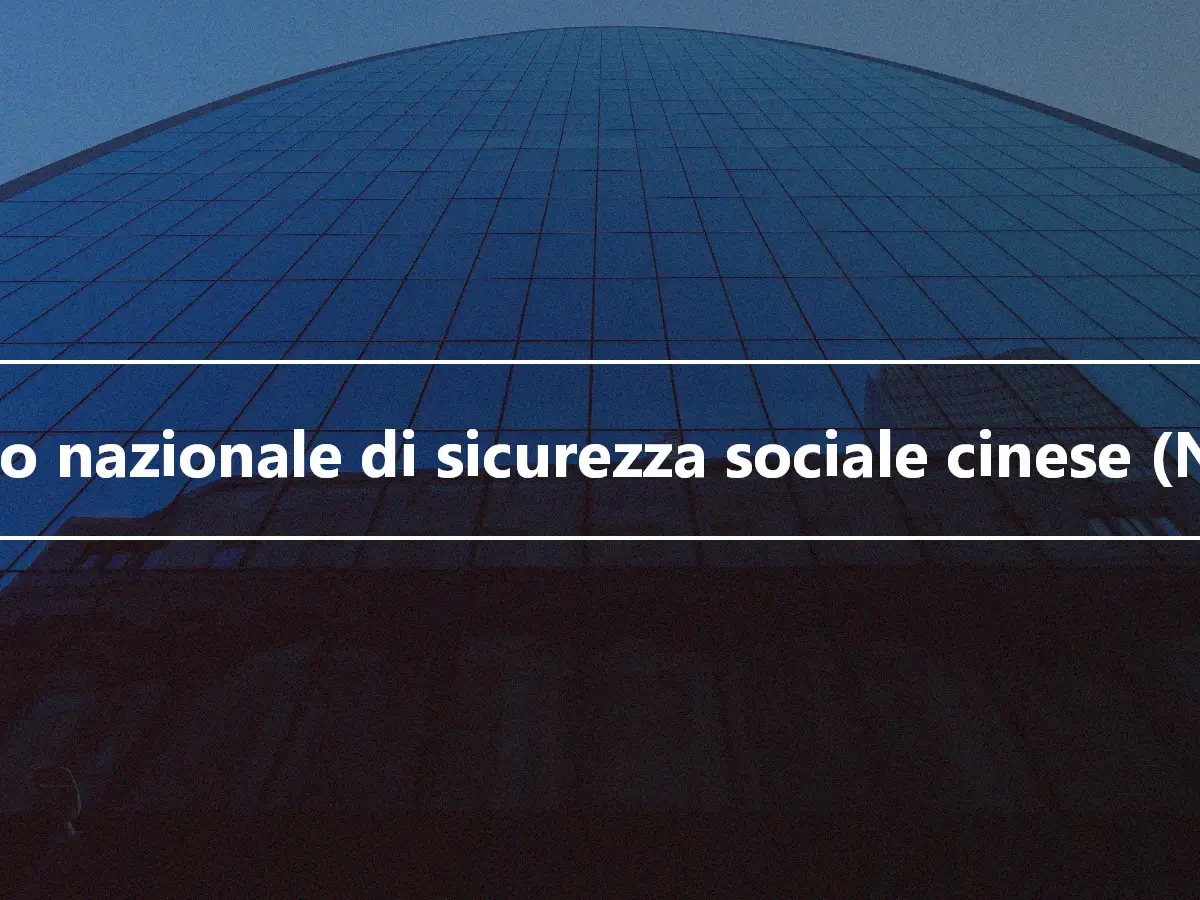 Fondo nazionale di sicurezza sociale cinese (NSSF)