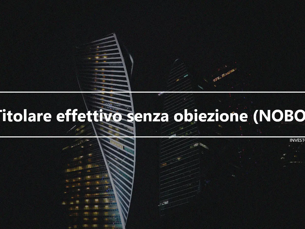 Titolare effettivo senza obiezione (NOBO)