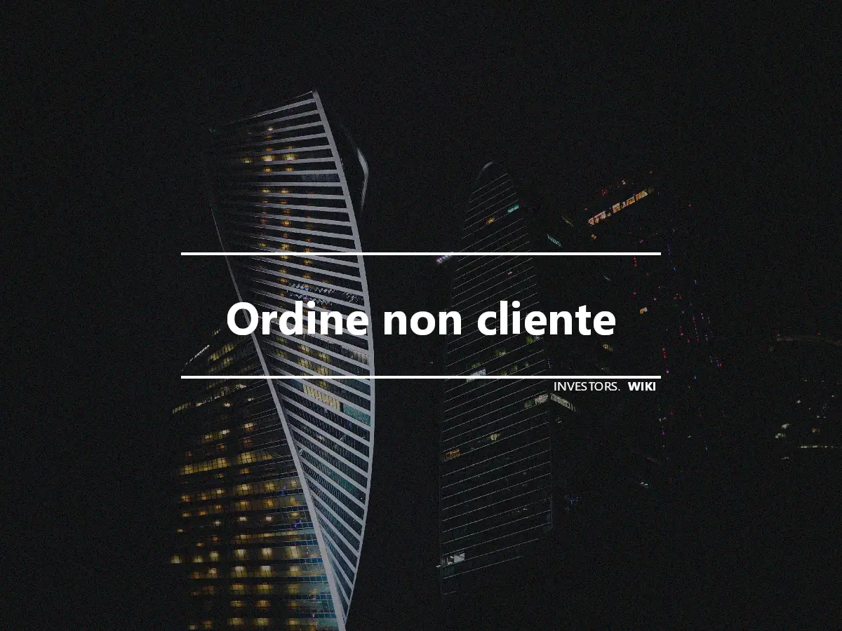 Ordine non cliente