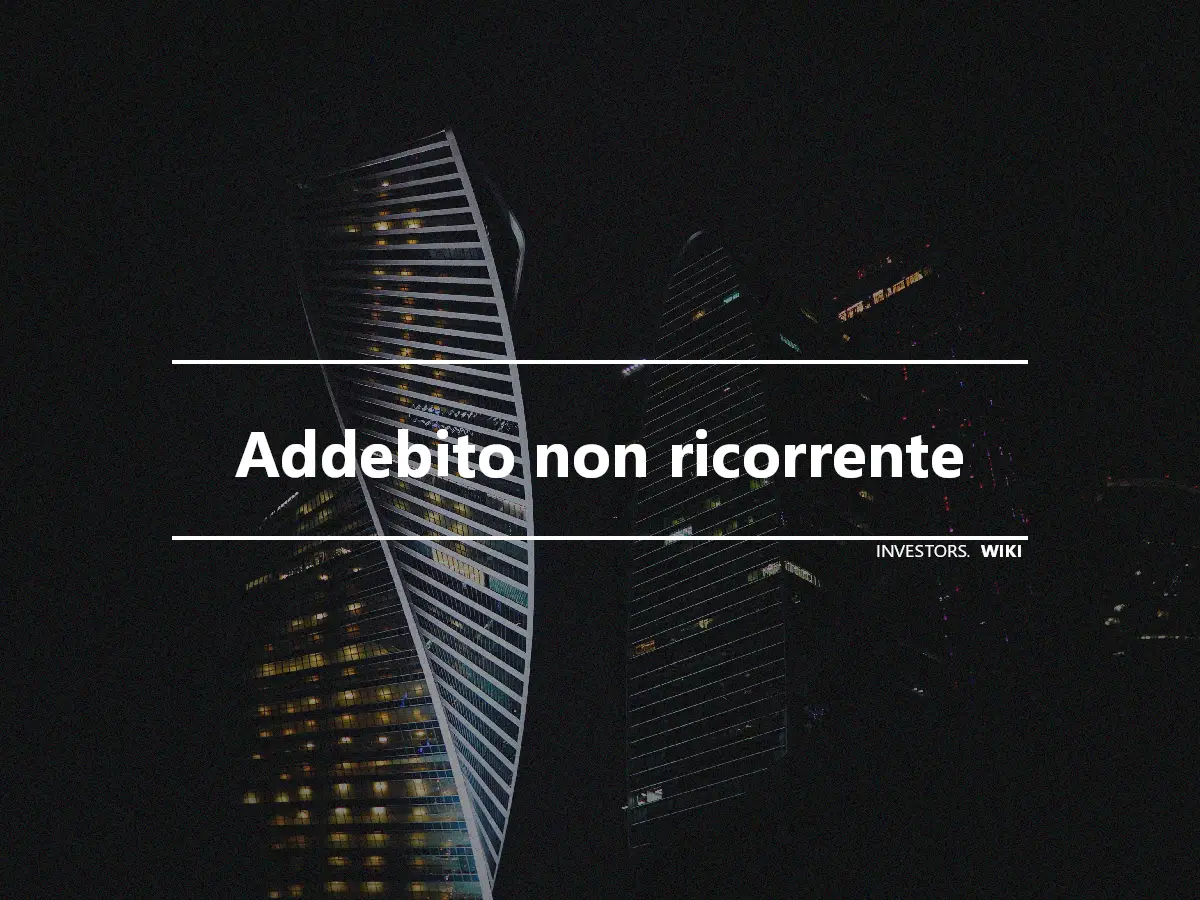 Addebito non ricorrente