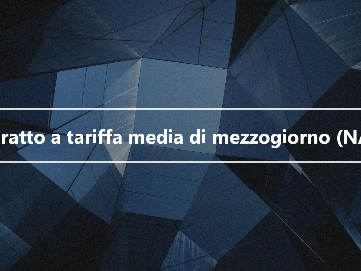 Contratto a tariffa media di mezzogiorno (NARC)