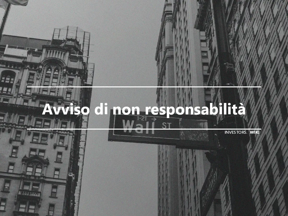 Avviso di non responsabilità