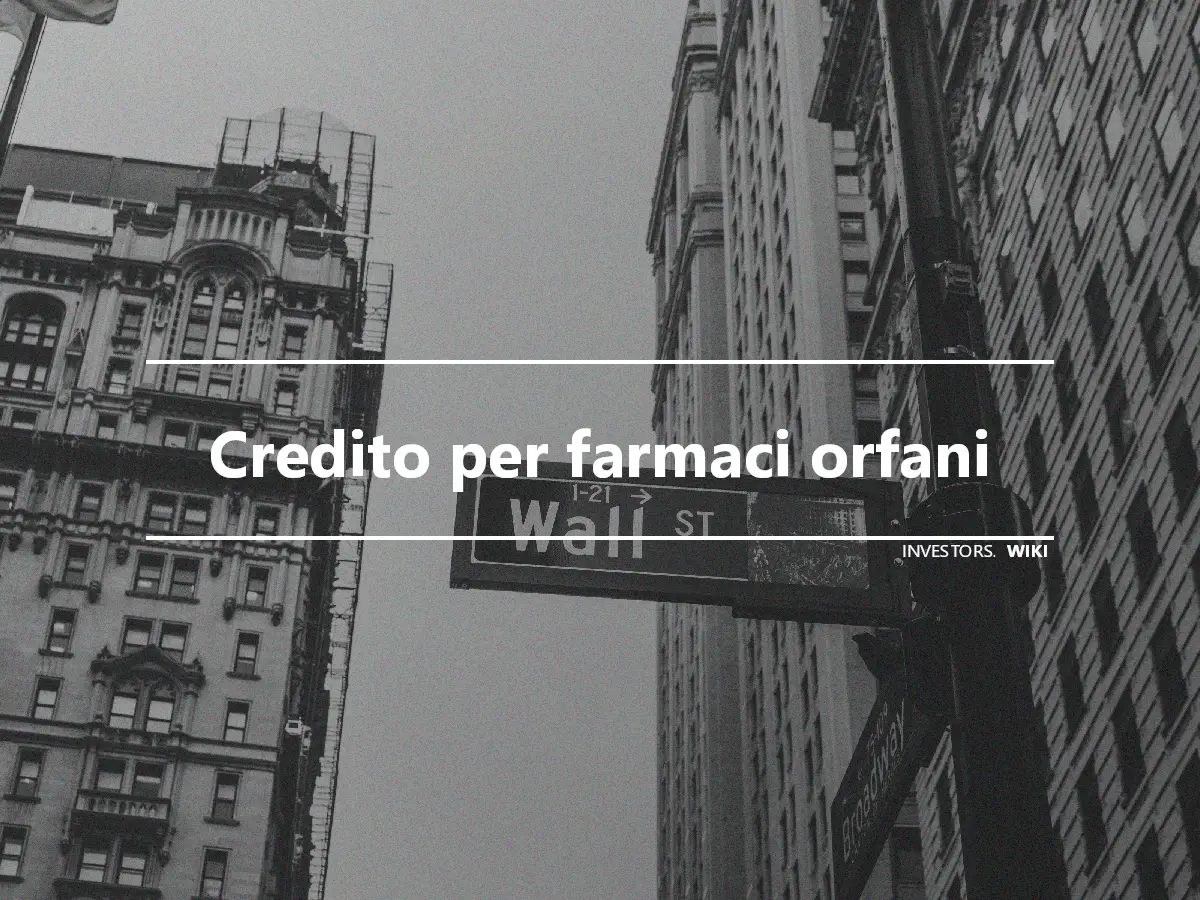 Credito per farmaci orfani