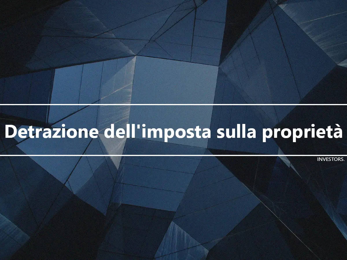 Detrazione dell'imposta sulla proprietà