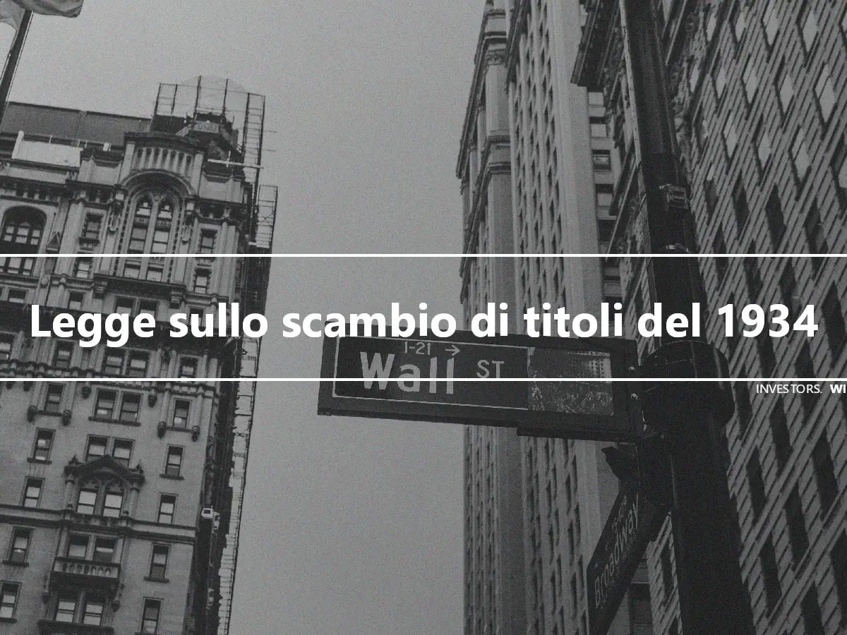 Legge sullo scambio di titoli del 1934