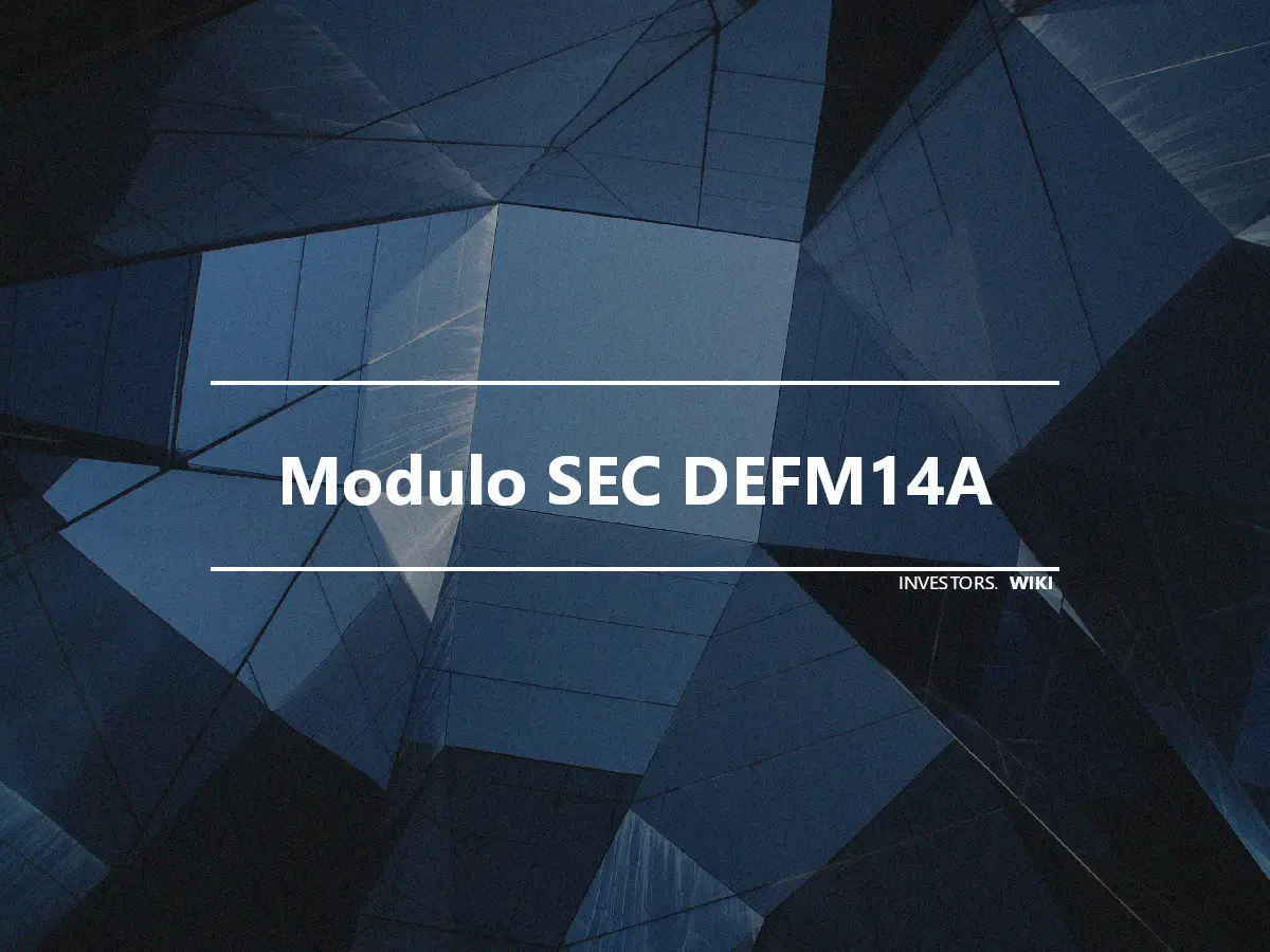 Modulo SEC DEFM14A