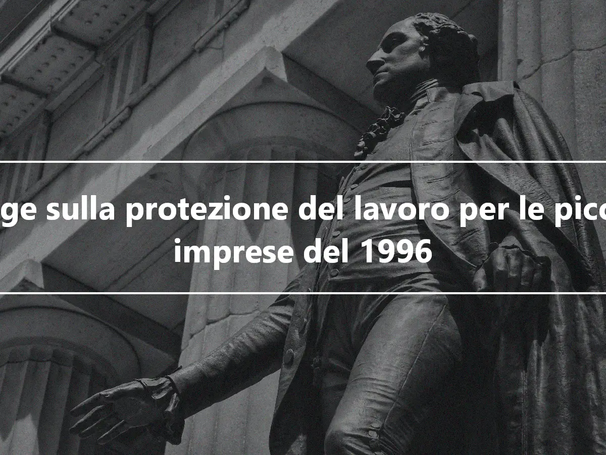 Legge sulla protezione del lavoro per le piccole imprese del 1996