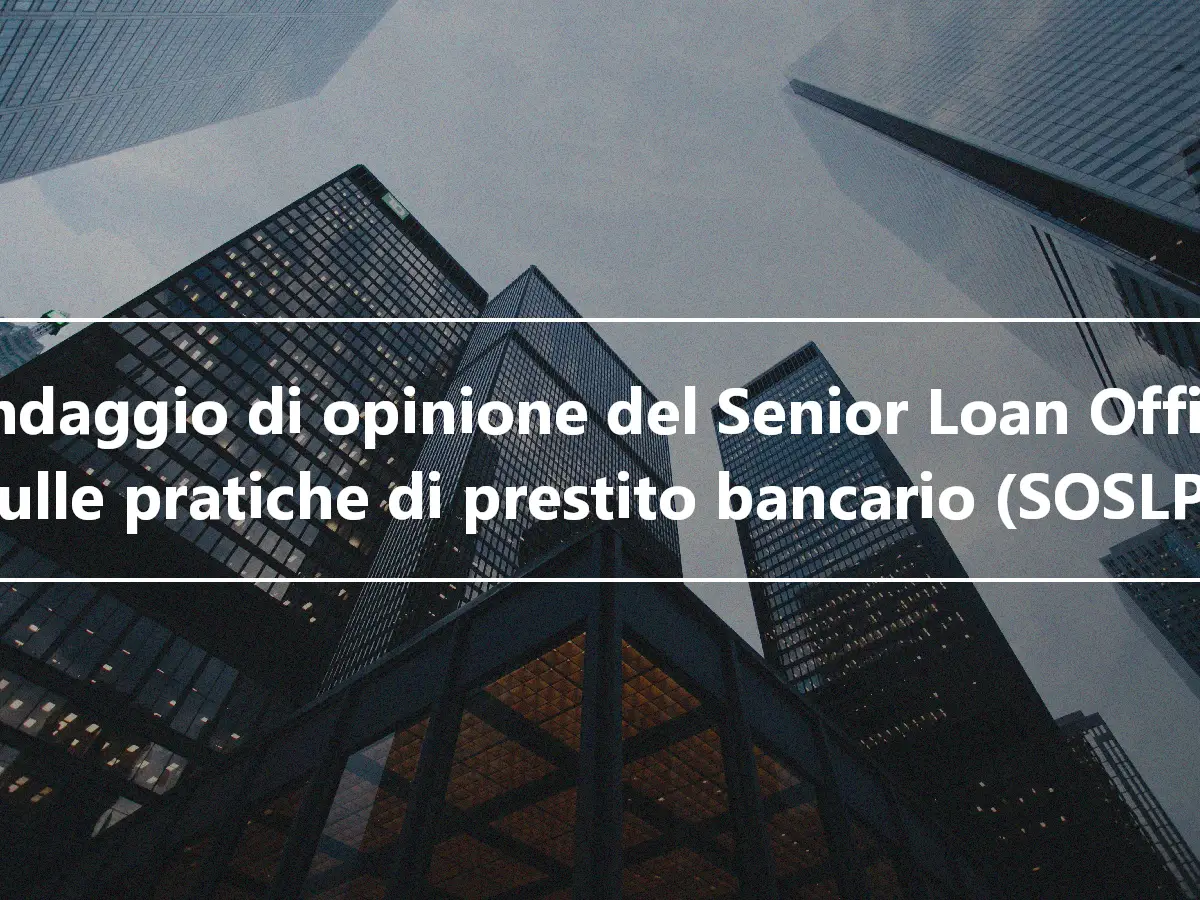Sondaggio di opinione del Senior Loan Officer sulle pratiche di prestito bancario (SOSLP)