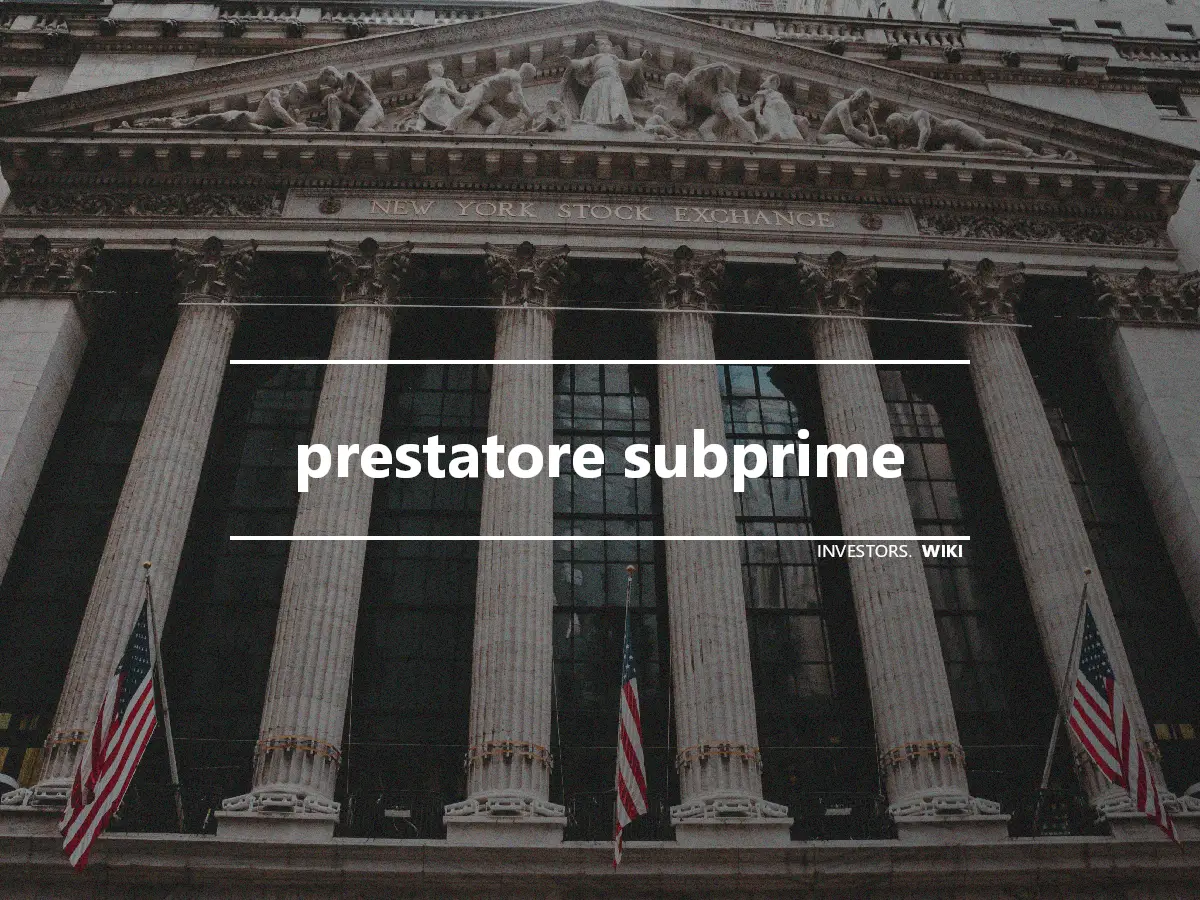 prestatore subprime