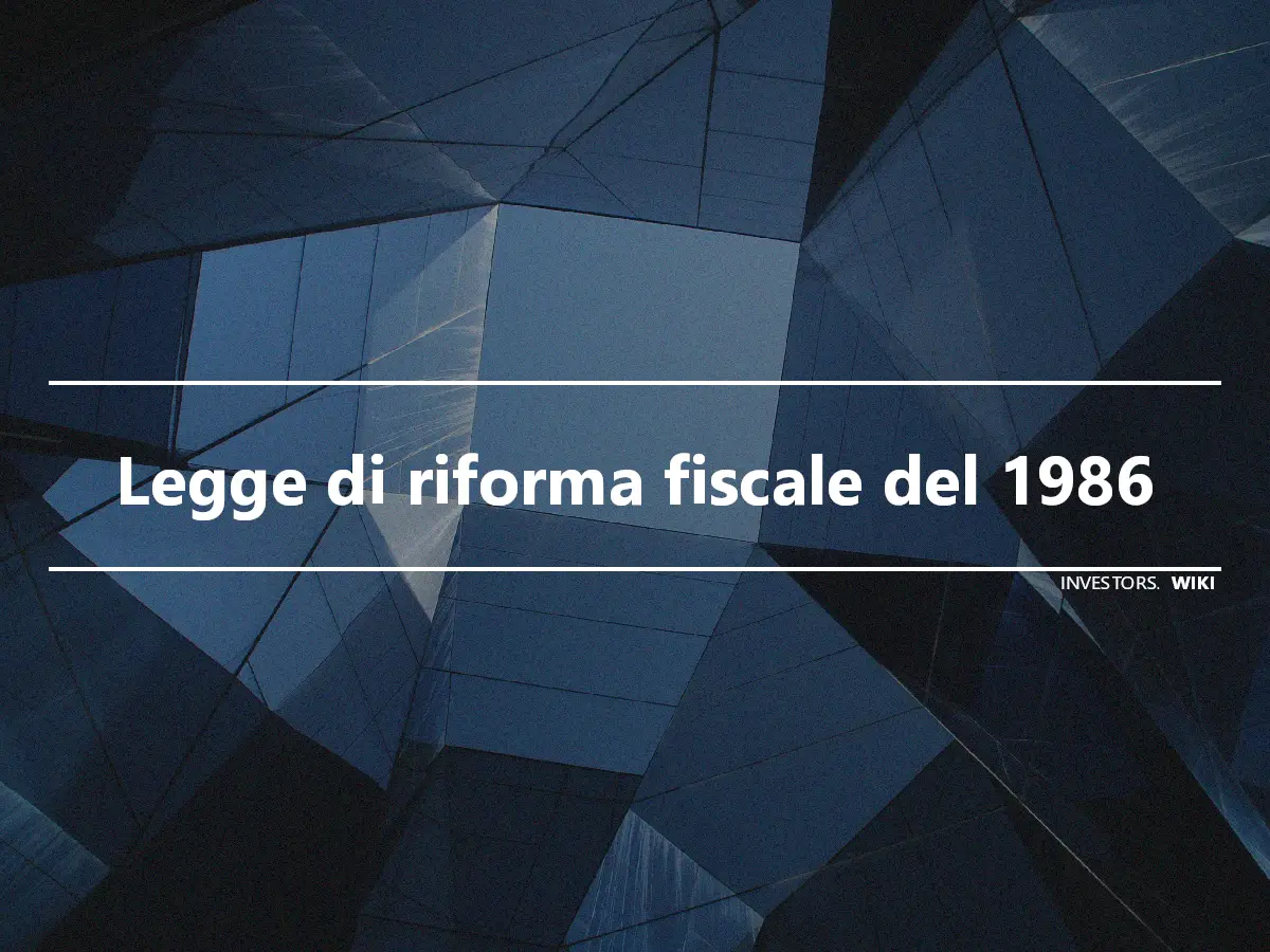 Legge di riforma fiscale del 1986