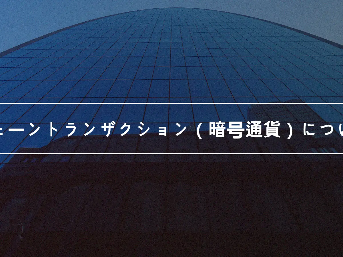 チェーントランザクション（暗号通貨）について