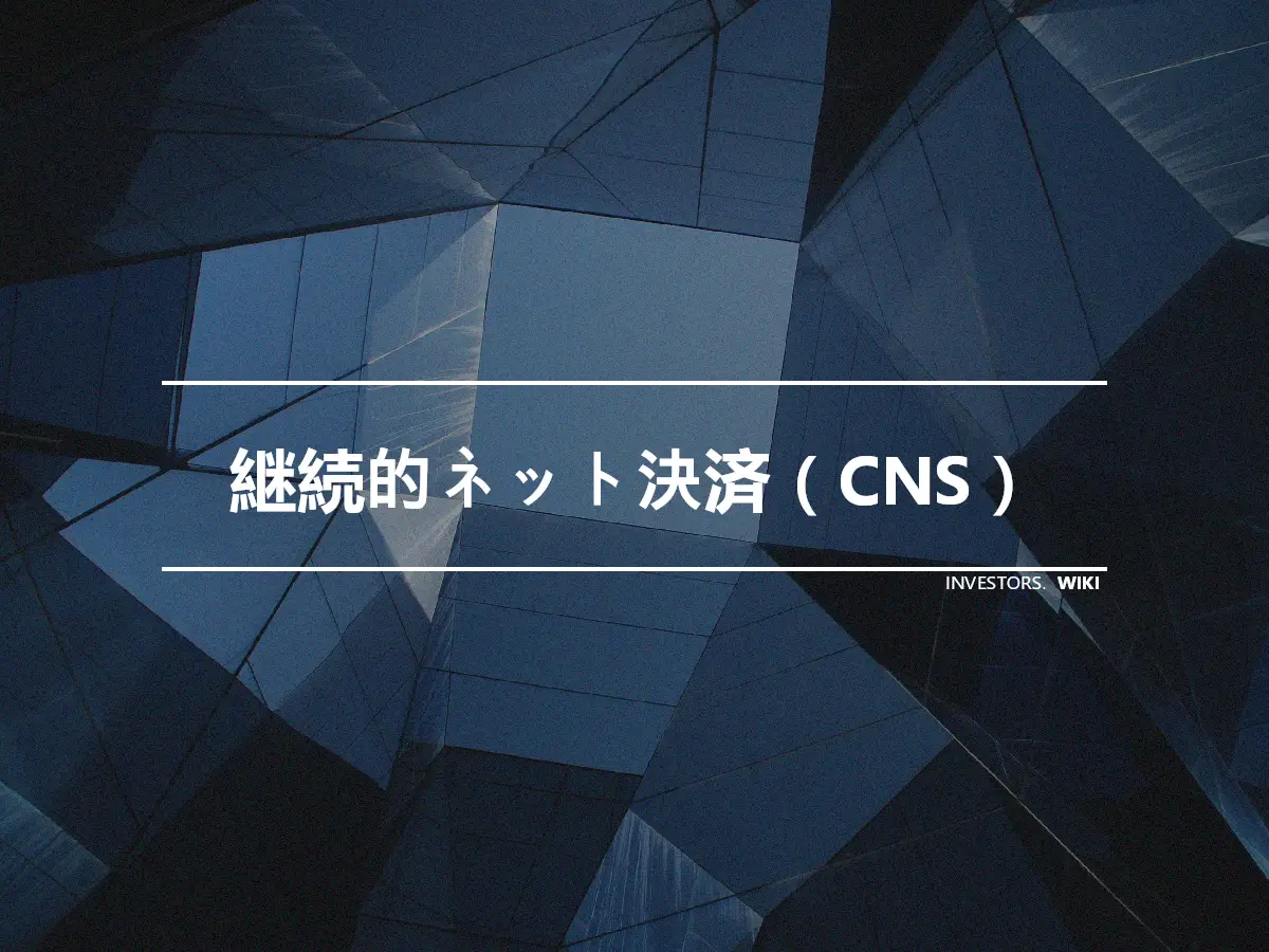 継続的ネット決済（CNS）