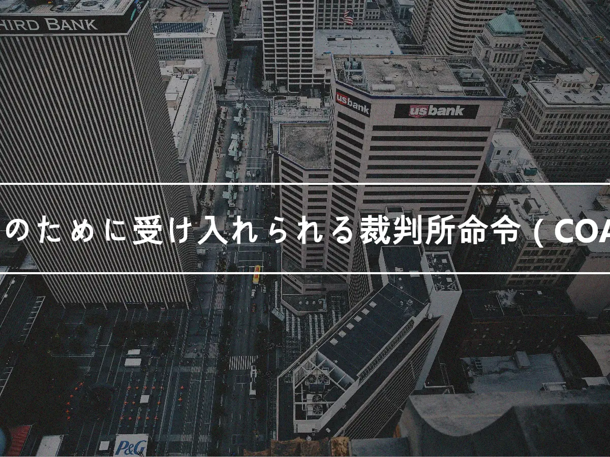 処理のために受け入れられる裁判所命令（COAP）