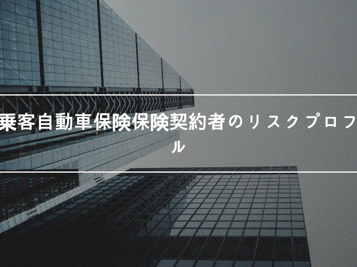 民間乗客自動車保険保険契約者のリスクプロファイル