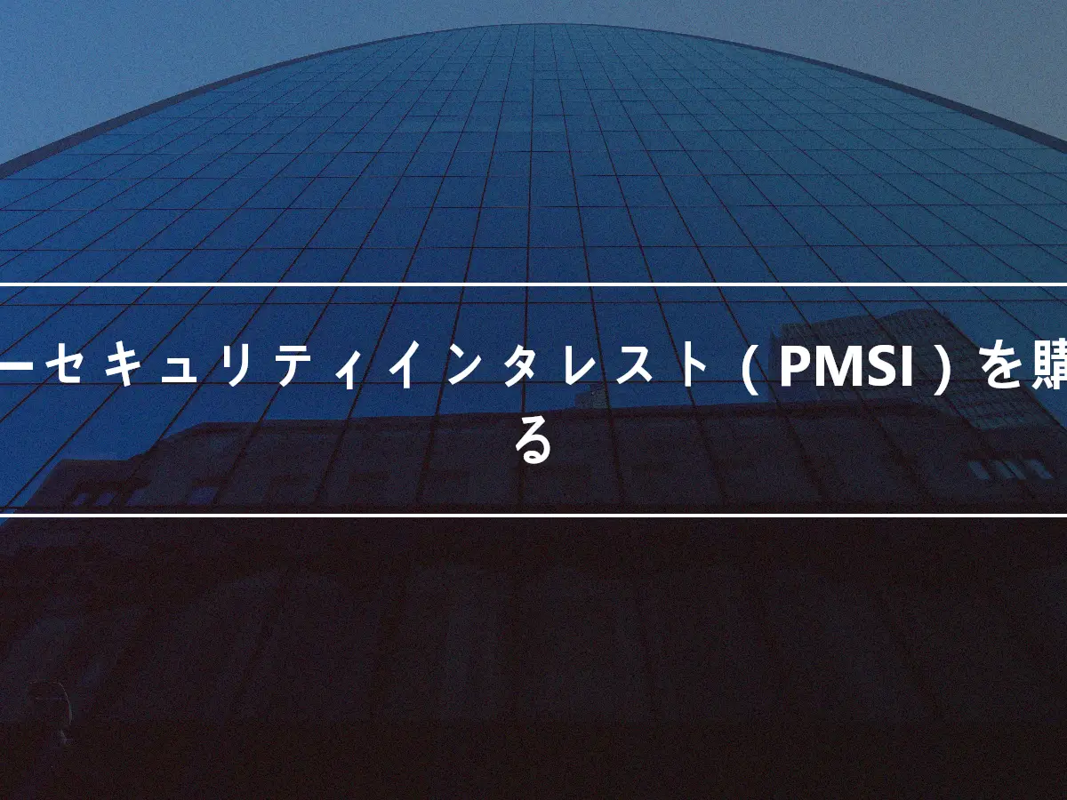 マネーセキュリティインタレスト（PMSI）を購入する