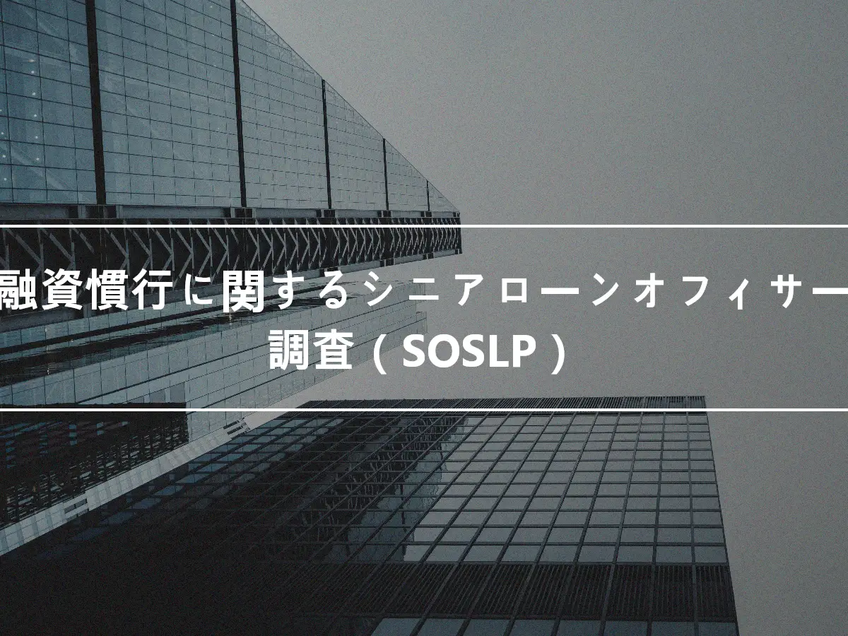 銀行融資慣行に関するシニアローンオフィサー意見調査（SOSLP）