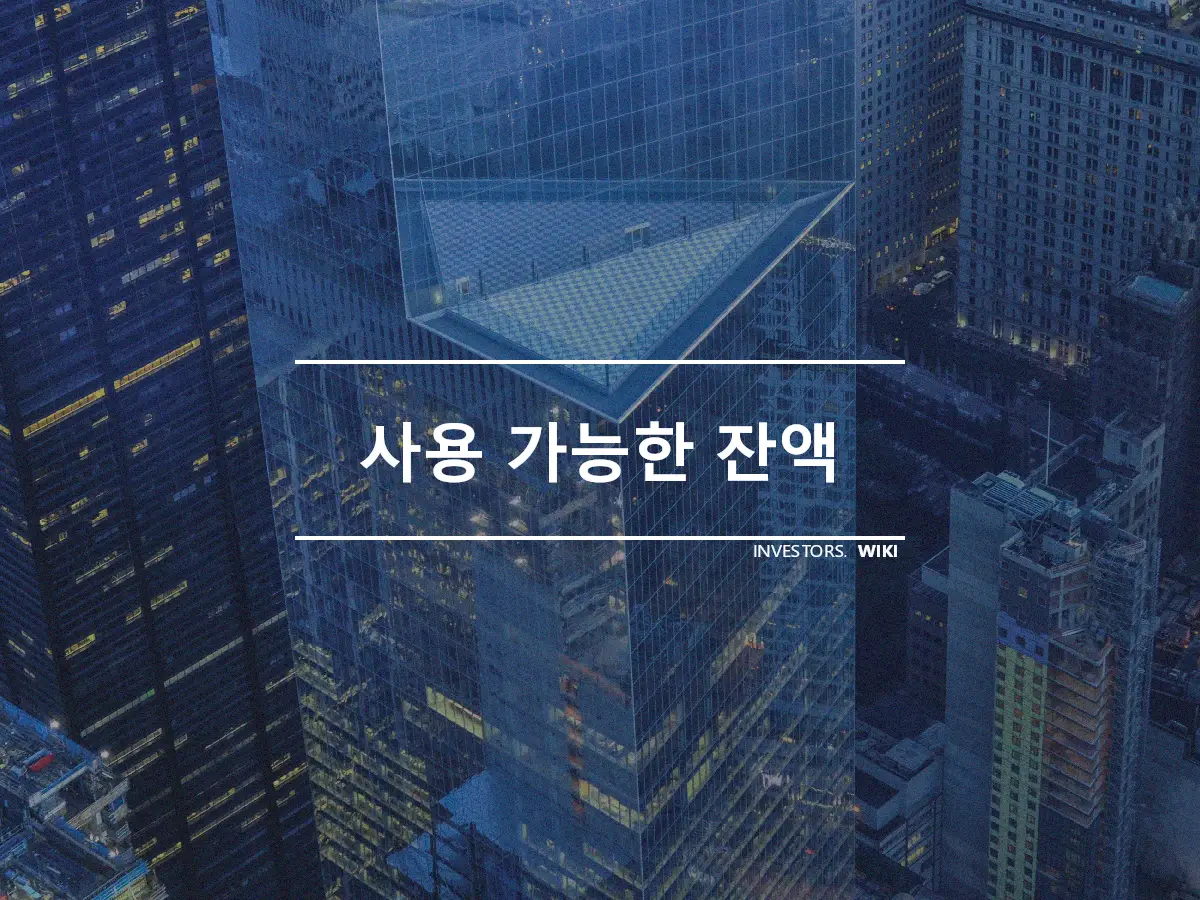 사용 가능한 잔액