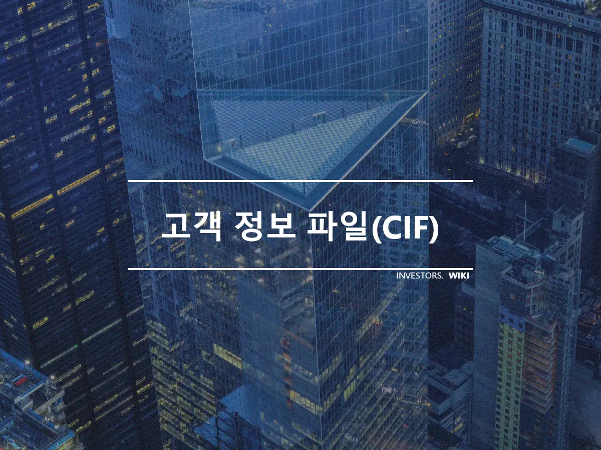 고객 정보 파일(CIF)