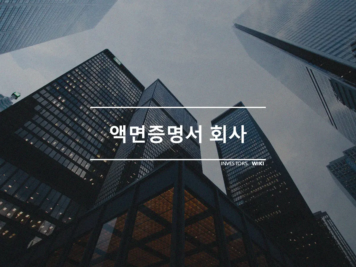 액면증명서 회사