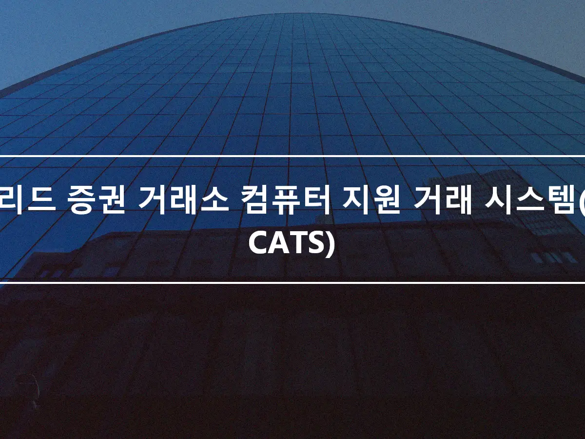 마드리드 증권 거래소 컴퓨터 지원 거래 시스템(MSE CATS)